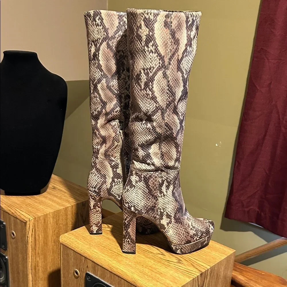 Worthington Faux Snakeskin Chunky Boot